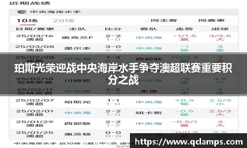 珀斯光荣迎战中央海岸水手争夺澳超联赛重要积分之战